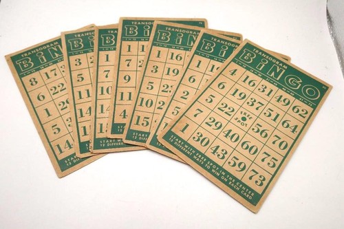 Vintage aged bingo card lot - bingo,